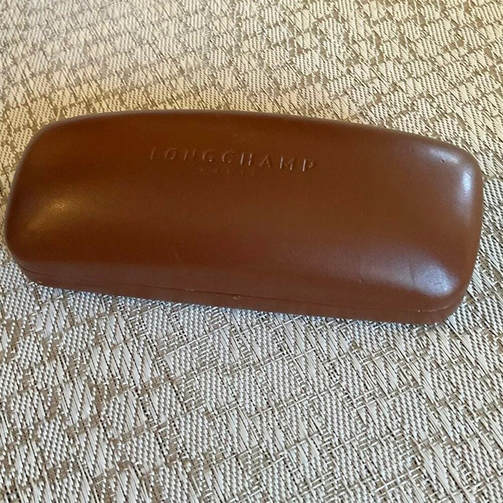 Longchamp Paris sunglasses case  brown leather
